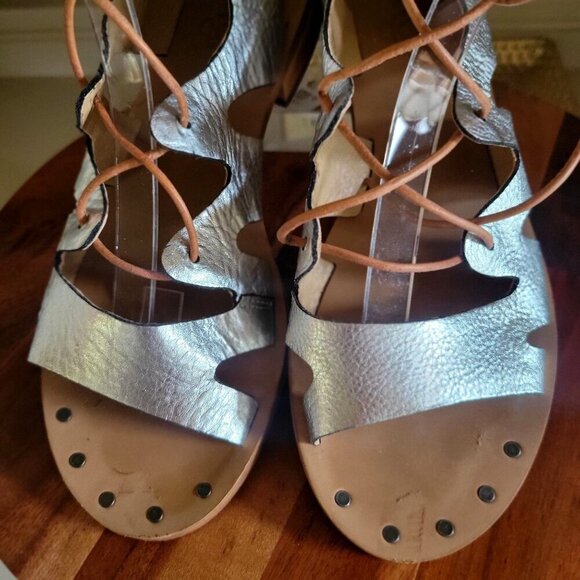 Latigo Hand Made Gladiator /Rapper Sandals Leather in Silver- US 7M - Picture 5 of 8